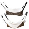 Toddmomy 2-Pack Plush Cat Hammocks, Warm Winter Beds for Small Pets, Leopard and Tiger Print view 1