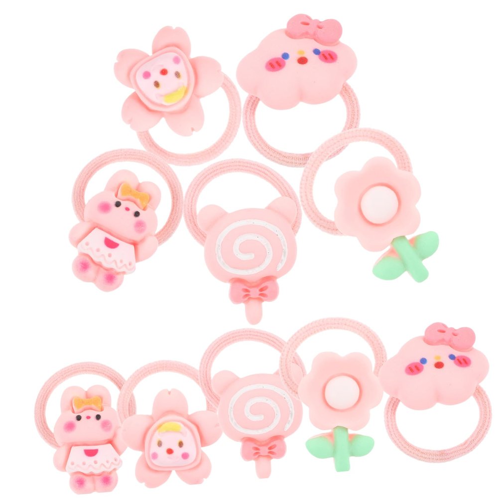 Supvox 10-Piece Pink Pet Hair Ties for Dogs and Cats, Gentle