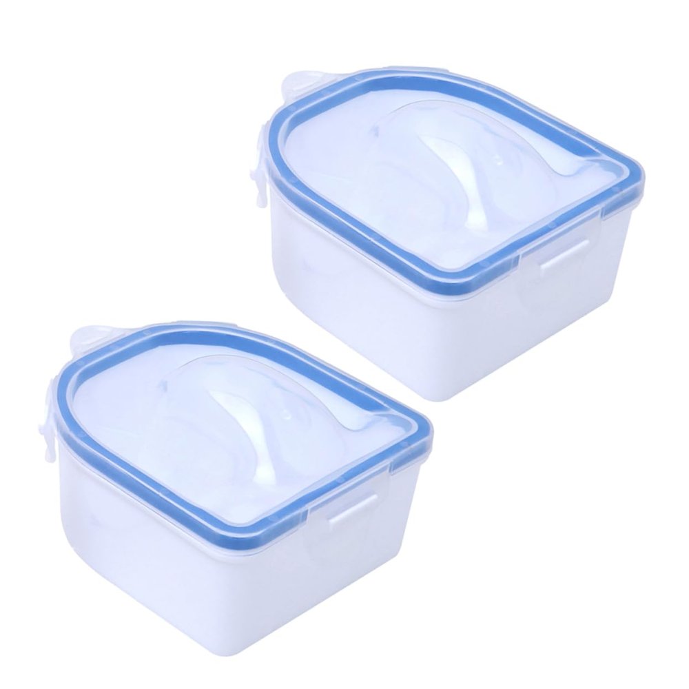 2-Piece PP Hand Soaking Bowls, Blue Manicure Bowls for Hand Care