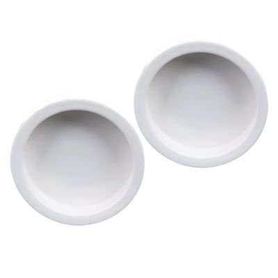 ibasenice 2-Piece Round White Ceramic Feeding Bowls for Lizards