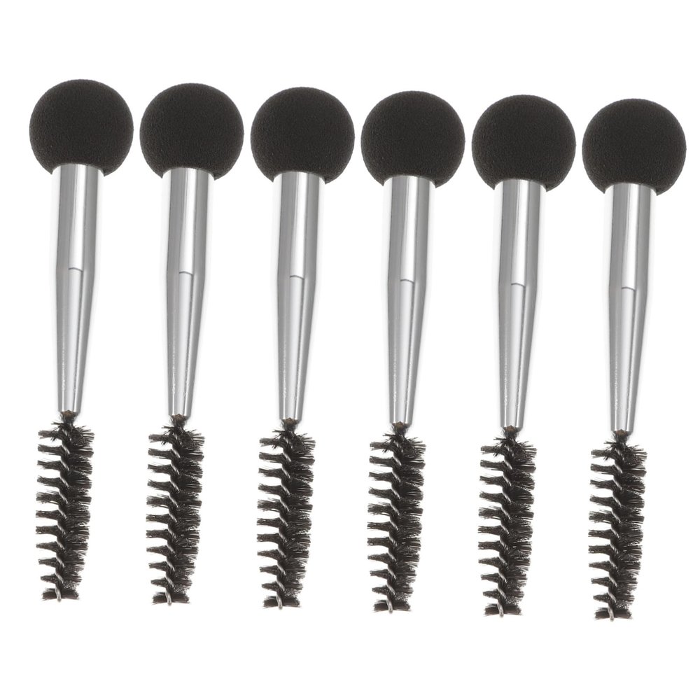 VALICLUD Aluminum and Sponge Makeup Applicators for Precise Application, Double-Ended Eyeshadow Brushes, 6 Pieces