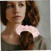 Pink Hair Ties, 2-Pack, Satin Lace Floral Pattern view 4