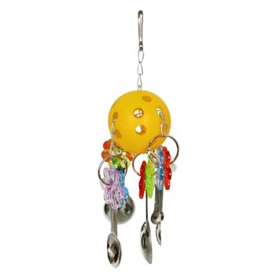 Toyvian Hanging Bird Toy for Parrots with Bell, Plastic and Metal