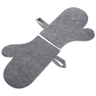 2 Exfoliating Gloves for Body and Shoulders, Felt, Heat-Resistant