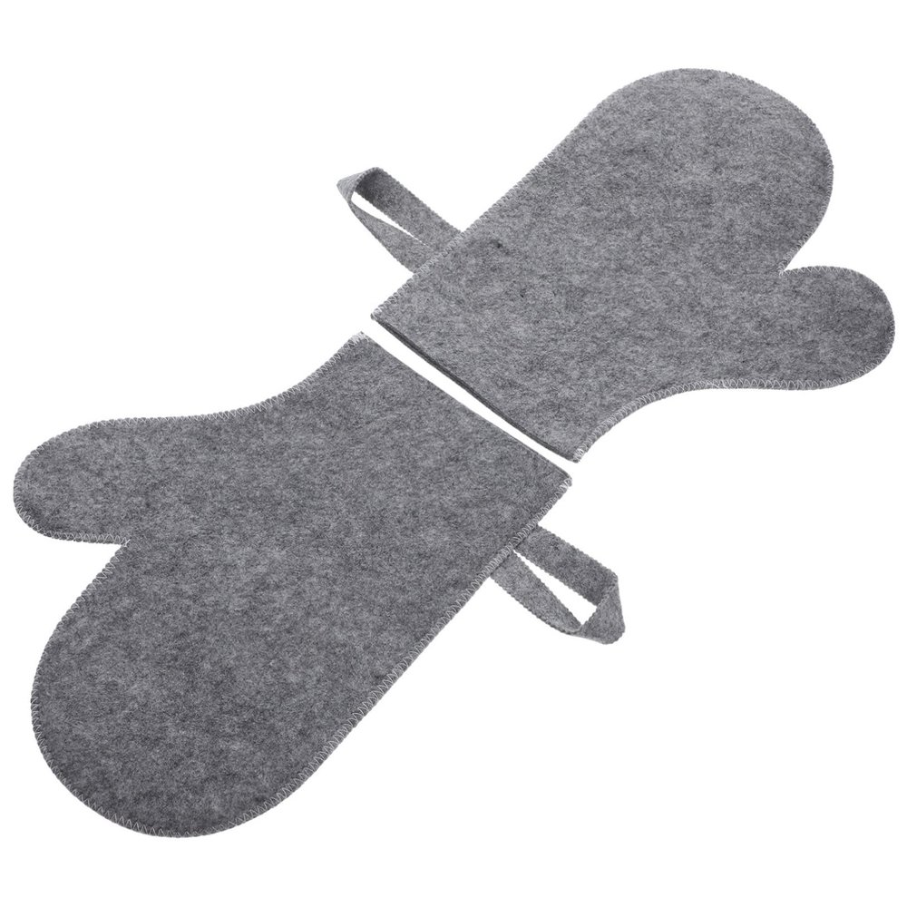 2 Exfoliating Gloves for Body and Shoulders, Felt, Heat-Resistant