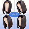 TNICE 8-Inch Chocolate Brown Straight Human Hair Bob Wig, 4x4 Lace Front view 3