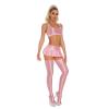 Sexy Women's Sleeveless Crop Tank Top and Low-Rise Skirt Set, Pink, XL view 1