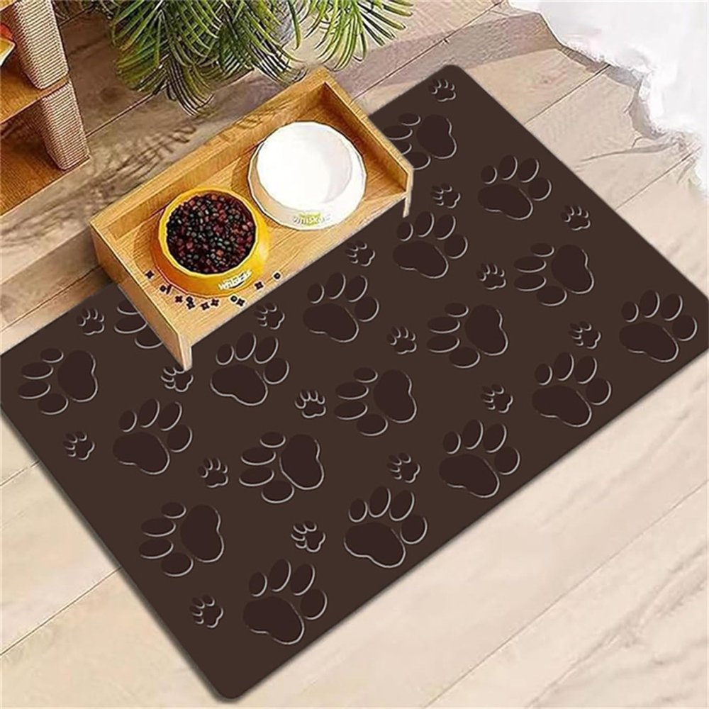 FANSU Dog Bowl Mat, Brown, Absorbent Quick-Drying Non-Slip Diatomaceous Earth Mat, 120 x 30 cm