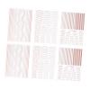 Gold Nail Stickers with Line Stripes, 6-Piece Self-Adhesive Set view 1