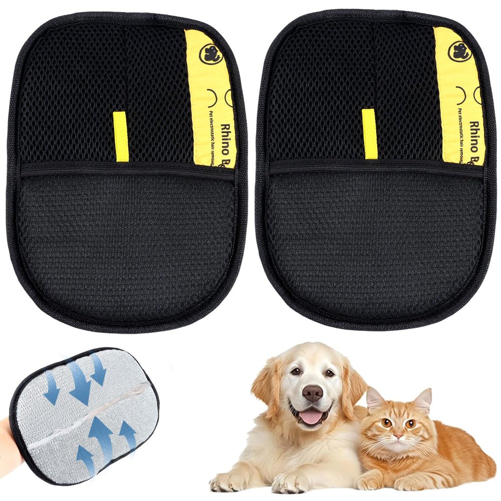 TYSM-CC 2-Pack Premium Pet Grooming Gloves for Dogs & Cats
