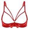 GRRKDFQ Sexy Women's Open-Cup Bowknot Bra, Red, XXL view 1