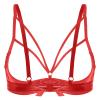 GRRKDFQ Sexy Women's Open-Cup Bowknot Bra, Red, XXL view 2