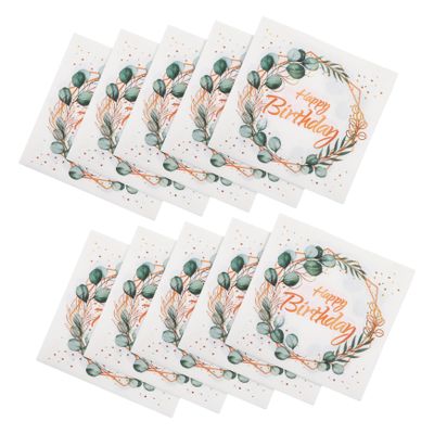 MOLUCKFU 10x10 Eucalyptus Leaf Napkins, Decorative Disposable Paper Napkins, 40 Sheets