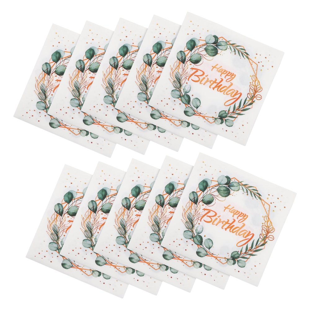 MOLUCKFU 10x10 Eucalyptus Leaf Napkins, Decorative Disposable Paper Napkins, 40 Sheets