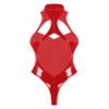 GRRKDFQ Sexy Women's Sleeveless Zipper Crotch-Cutout Costume, Red, XL view 3
