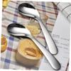 DEARMAMY 4 Sets of 2 Angled Elbow-Handle Spoons for Adults with Disabilities, Stainless Steel, Silver view 3