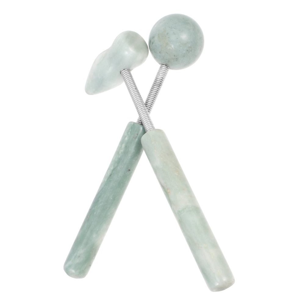 2-Piece Jade and Aluminum Alloy Body Massage Hammer Set