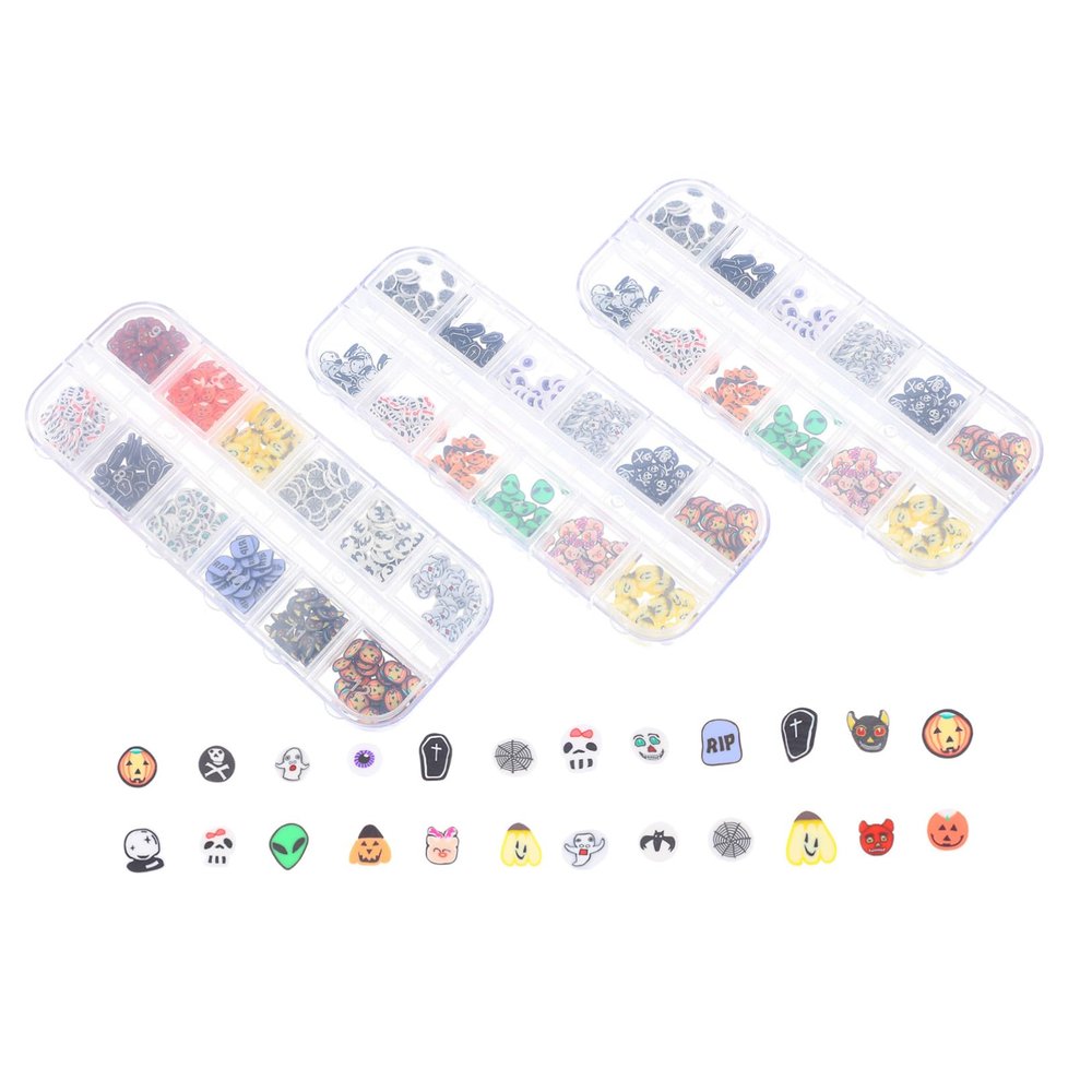 OFFIGAM Halloween Nail Art Glitter Decorations with Charms