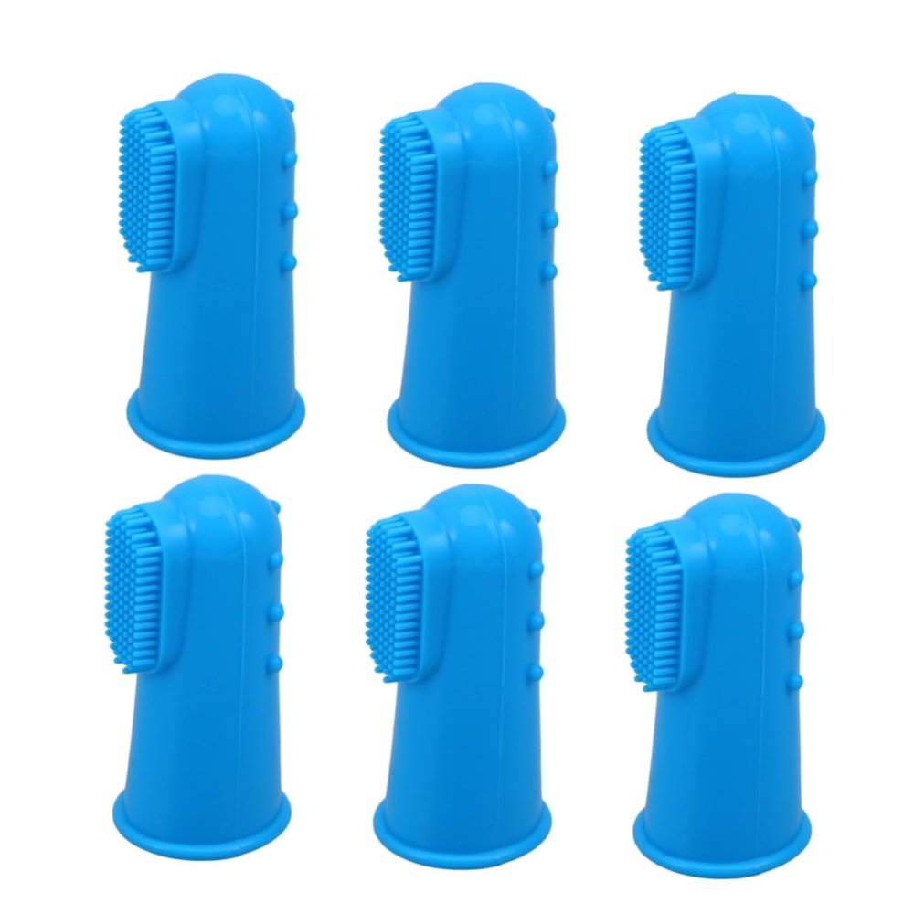 BESTonZON 6-Piece Silicone Finger Toothbrush for Pets