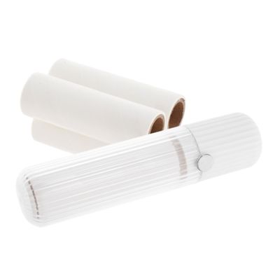Small Manual Lint Roller for Travel, Compact, White, with 3