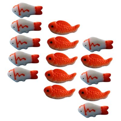 Mobestech 15-Piece Aquarium Decor Resin Ornaments Goldfish Statue