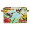 Mexpekil Foldable Storage Basket with Hummingbird, Hibiscus and Flower Print view 1
