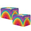Mexpekil Foldable Storage Baskets with Rainbow Tunnel Pattern, 2-Pack view 2