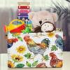 Mexpekil Foldable Storage Basket with Rooster and Sunflower Pattern, 2-Pack view 3