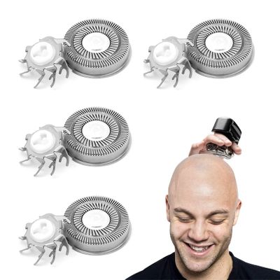 Replacement Shaving Heads for Skull Shaver Pitbull Electric Razors, 4-Pack