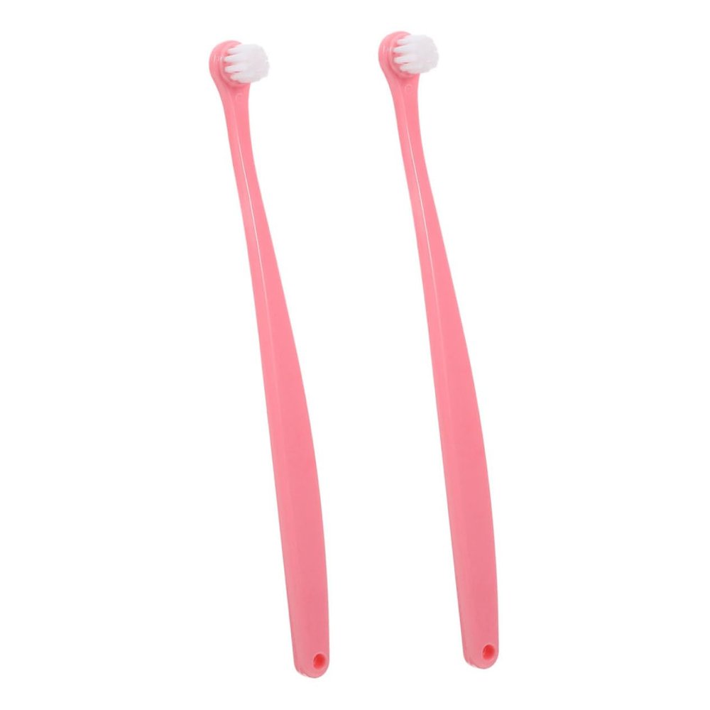 Puppy Toothbrushes with Rounded Head, 2-Pack, PP/TPR, Pink