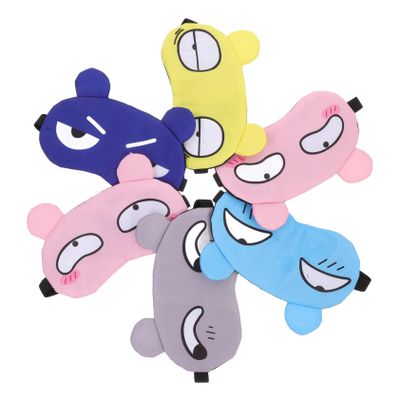 ERINGOGO 6-Pack Cute Silk Sleep Masks with Adjustable Strap, Soft Material for Home and Travel, for Men and Women