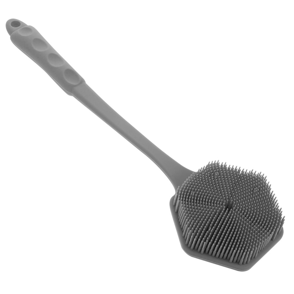 2-in-1 Double-Sided Silicone Body Brush with Long Handle