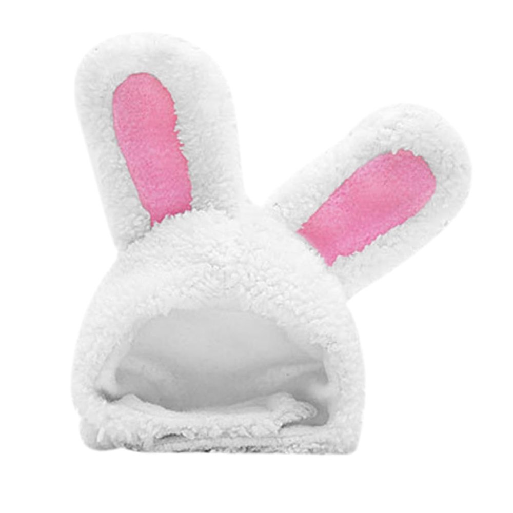 Abaodam Cute White Pet Hat with Bunny Ears