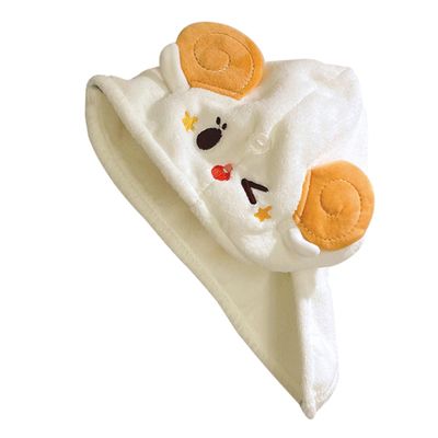 POPETPOP Absorbent Coral Fleece Hair Towel, White 2563