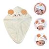 POPETPOP Absorbent Coral Fleece Hair Towel, White 2563 view 4