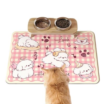 Food Bowl Mat 30 x 40 cm, Absorbent, Non-Slip, Splash-Resistant