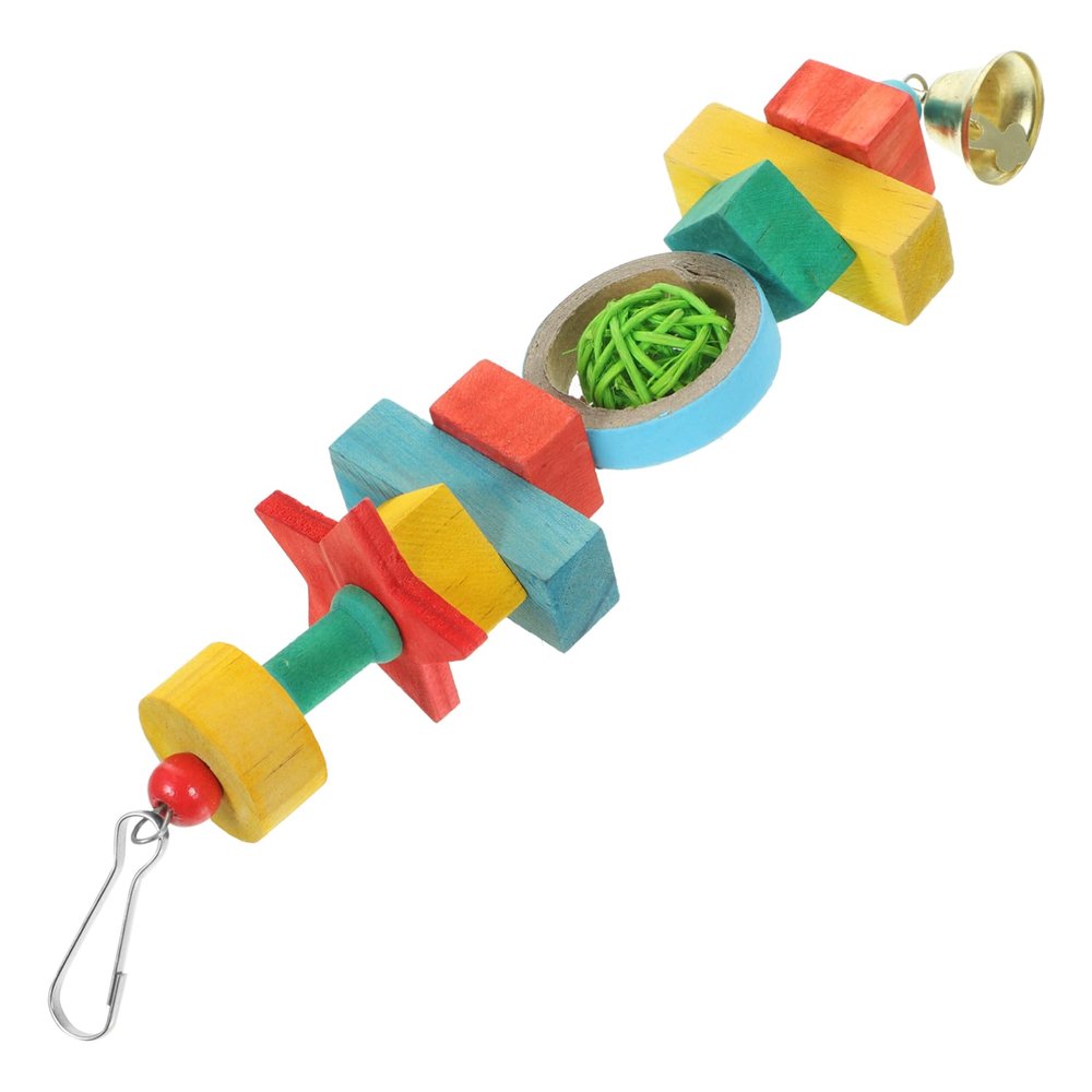 FUTUREORYY Wooden Parrot Toy, Bite-Resistant Chew Toy for Budgies and Cockatiels