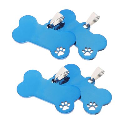 MILISTEN 4-Pack Stainless Steel Dog Tags in Bone Shape