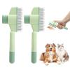 2-Pack Self-Cleaning Pet Grooming Brushes, Green view 1