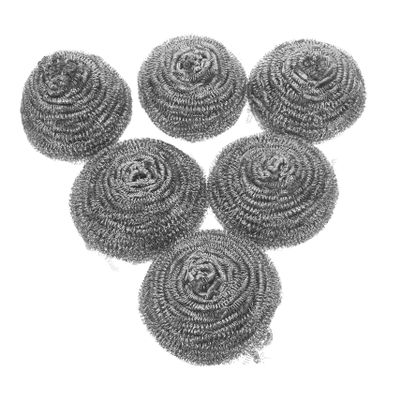 Ciieeo 6-Piece Stainless Steel Scouring Pads, 9 cm, Rust-Resistant, for Pots, Pans, Cast Iron, Oven Racks and Grills