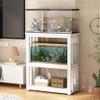 3-Tier Aquarium Stand with Metal Frame and Adjustable Shelf view 1