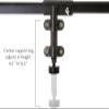 GOXQIT Attachable Metal Bed Rail with Center Bar and Height-Adjustable Support Leg, Queen, Black, for French Beds view 3