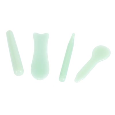 EXAOMBLE 4-Piece Jade Scraping Sticks for Face and Back Massage