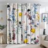 Ttincceer Botanical Blackout Curtains, 107 x 215 cm, Boho Wildflower Print, 2 Panels view 1