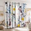 Ttincceer Botanical Blackout Curtains, 107 x 215 cm, Boho Wildflower Print, 2 Panels view 2