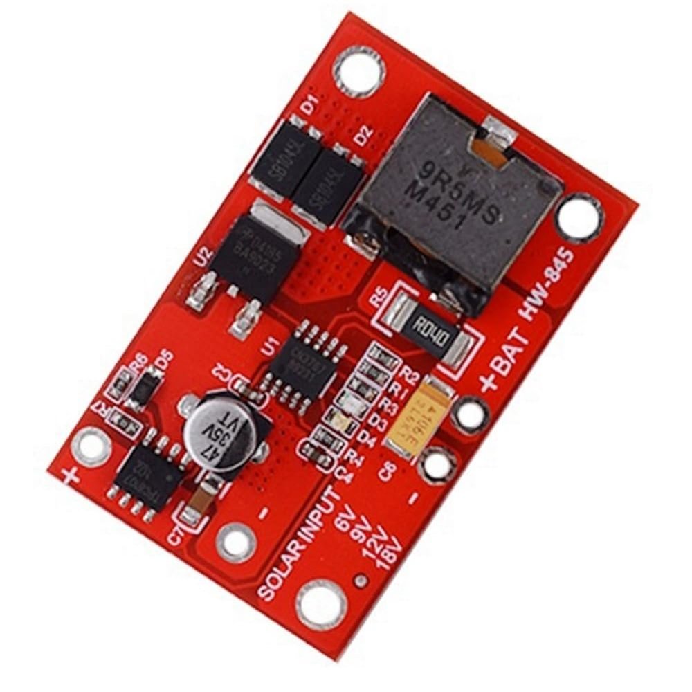 Pesfehhy 3S 3A 12V MPPT Solar PV Charge Controller, Red Plastic, CN3767/CN3722, LED Display for 18V Solar Panel Systems