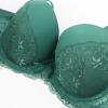 Sexy Lace Bra and Thong Set, 2-Piece, Green, 100B view 3