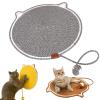 Qosigote Dual Cat Scratching Mat, 50 cm/19.69 in, Enlarged Sisal Carpet with Cotton Ball Toy and Cat-Ear Design, Gray view 1