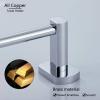YCVAWEOD Wall-Mounted Solid Copper Towel Bar, Silver Finish, 30–100 cm, Screw-Mounted view 2