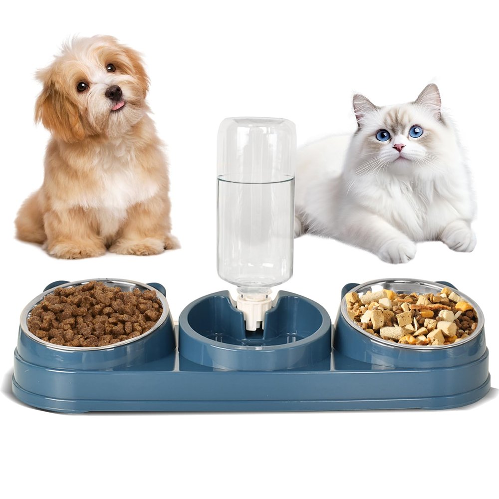 3-in-1 Cat Food and Water Bowl Set